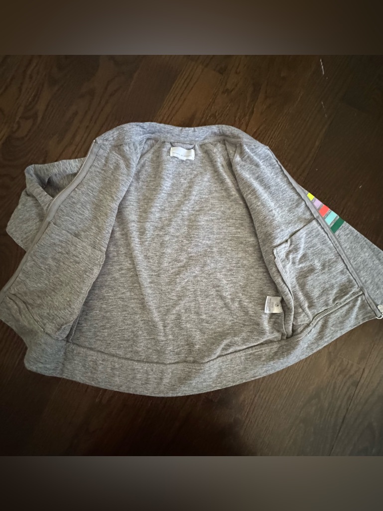 Rockets Of Awesome Gray Rainbow Striped Tech Jacket - Girls Size 8 — image 3 of 6